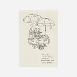 Jason Polan, Hot Dog Pretzel Vendor on Broadway and 29th Street, ink on paper