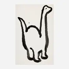 Jason Polan, Untitled (Dinosaur), 2017, Krink paint on paper
