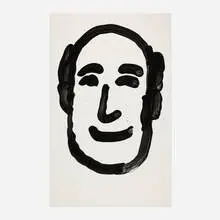 Jason Polan, Untitled (Face), 2017, Krink paint on paper