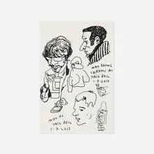 Jason Polan, Untitled (Man at Taco Bell), 2013, ink on paper