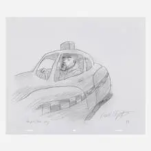 Heard 'Em Say Kanye West animation drawing by Bill Plympton, 2005, graphite on paper, sold May 2024