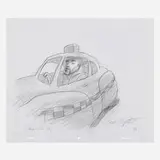 Bill Plympton, Heard 'Em Say Kanye West animation drawing, 2005, graphite on paper
