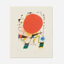 Le soleil rouge by Joan Miró, 1974, lithograph in colors, sold Apr 2024