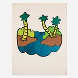 Edward C. Flood, Blue Lagoon, 1969, screenprint in colors with glitter addition