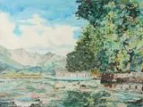 Carol Pursell Baliles, Houseboat, Watercolor