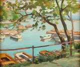 Sergei Kucinski, Pier, Oil on board