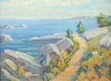 Katherine Adams Lovell, Maine Coastline, Oil on board