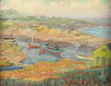 Katherine Adams Lovell, The Inlet Ogunquit, Oil on board