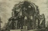 Giovanni Battista Piranesi, Veduto del Tempio ottangolare di Minerva Medica, Engraving; Piranesi F