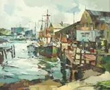 John Cuthbert Hare, Gloucester Harbor, Oil on canvas