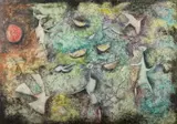 Valerios Caloutis, Figures with Birds, Oil on canvas