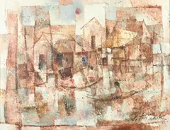 Sawaski Tantisuk, Houses, Oil on canvas
