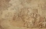 Thomas Rowlandson, Afternoon Libation, Pen and ink with watercolor