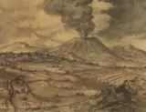Doctor Gerardo M. Atl, Volcano Erupting, Pencil