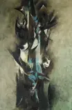 Ghulam Rasool Santosh, Camouflage, Oil on canvas