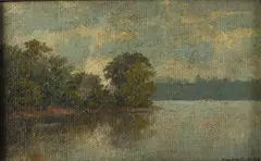 Benson Bond Moore, On the Anacostia River, Oil on board