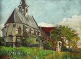 Ernst Sermon, The Chapel at Wolve, Oil on canvas laid on board
