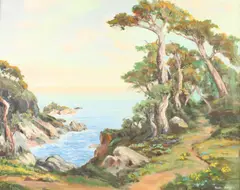 Pearl Jones, Path to the Water, Oil on board