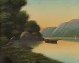 Jordan Pond by American School, Oil on canvas, sold Dec 2013