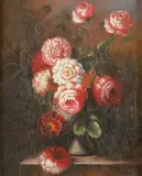 Continental School, Floral Still Life, FLORAL STILL LIFE, oil on canvas
