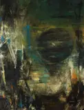 Sophie Herrmann, Dark Moon in Dark Night, Oil on canvas