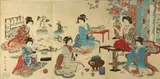 Japanese School, Geisha, Six woodblock prints