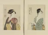 Kitagawa Utamaro, Geisha, Two Japanese woodblock prints