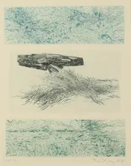 Gabor Peterdi, Untitled, ABSTRACT and FIELD OF GREEN: TWO WORKS, each signed and dated in pencil lower margin