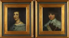 Continental School, PORTRAIT OF WOMAN IN PEARLS and PORTRAIT OF YOUNG GENTLEMAN: TWO WORKS, giclee on canvas, PORTRAIT OF WOMAN IN PEARLS and PORTRAIT OF YOUNG GENTLEMAN: TWO WORKS, giclee on canvas