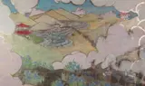 Joan McMurray, Landscape with Pagodas in Iris Field, Oil on panel