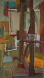 Arthur Frank, ABSTRACT STUDIO INTERIOR, identified, located and dated 1947 verso, Oil on canvas