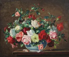 Stuart Scott Somerville, Bouquet of Roses, Oil on canvas