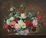 Stuart Scott Somerville, Bouquet of Roses, Oil on canvas