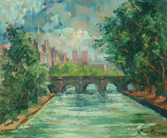 Emile Baes, On the Seine, Oil on canvas