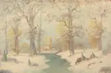 Ernest Fredericks, Creek in Snow, Oil on canvas