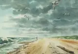 Rudolf Wendelin, Hatteras Coastline, Watercolor