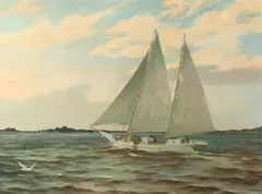 John Moll, Sail Boat Under Way, Oil on canvas