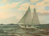 John Moll, Sail Boat Under Way, Oil on canvas