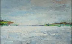 Leonard Moore Davis, Expanse of Water, Oil on board