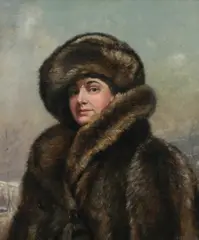 Alexander Pope, Portrait of a Woman in Fur, Oil on canvas