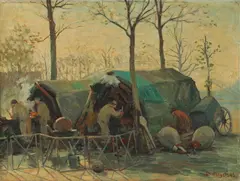 Charles Forget, Chantier de Gaziers, Oil on canvas