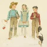 Rivals by Norman Rockwell, Color lithograph, sold Feb 2014