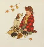 Norman Rockwell, Puppy Love Portfolio (Suite of Four): Love Pat, LOVE AT FIRST SIGHT and LOVE'S LITTLE TREASURES, each signed and numbered 22/200 in pencil lower margin