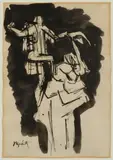 Jacques Lipchitz, Sketch for Biblical Scene, 1951, Ink on paper