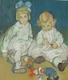 Alice Schille, Siblings at Play, Pastel