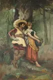 The Cavalier and Maiden with Basket of Fruit by Continental School, THE CAVALIER AND MAIDEN WITH BASKET OF FRUIT, oil on canvas, offered Feb 2014