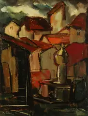 Pierre Jérôme, Village in Provence, Oil on canvas