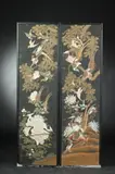 Wang Chengpei, Birds Perched on Flowering Branches, Four ink and color on paper panels