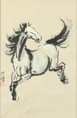 Horse by Xu Beihong, Ink and color on paper, offered Apr 2014