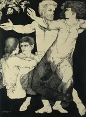 Laszlo Matulay, Figures, Pen and ink